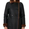 Kathleen Black Aviator Sheepskin Shearling Winter Coat