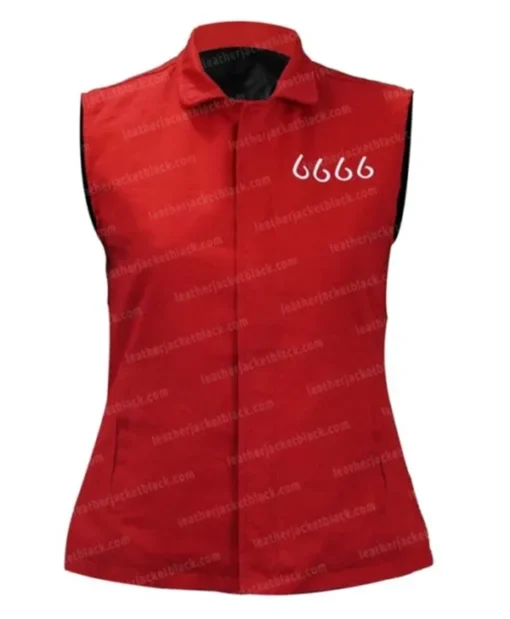 Kathryn Kelly TV Series Yellowstone Emily Cotton Red 6666 Vest For Sale