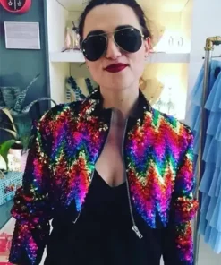 Katie Mcgrath Sequin Cropped Jacket