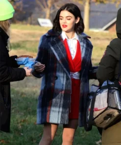 Katy Keene Lucy Hale Checked Coat