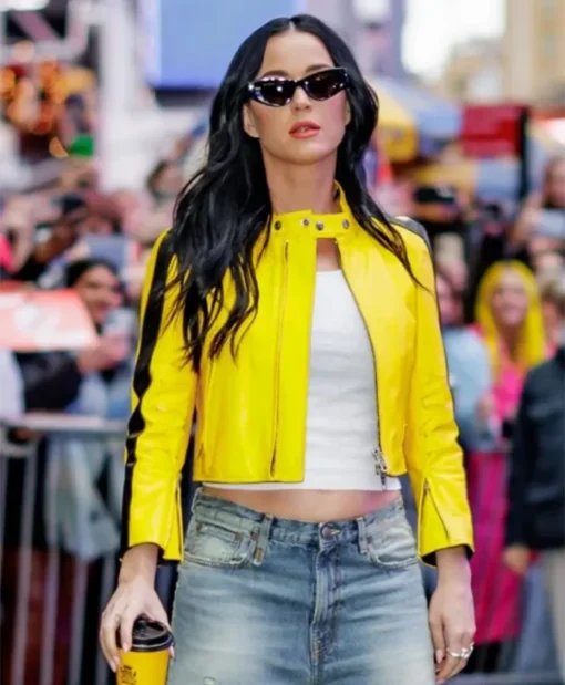 Katy Perry Yellow Leather Jacket