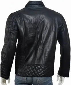 Kay Michael Quilted Biker Black Leather Jacket