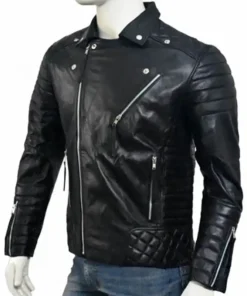 Kay Michael Quilted Black Leather Jacket