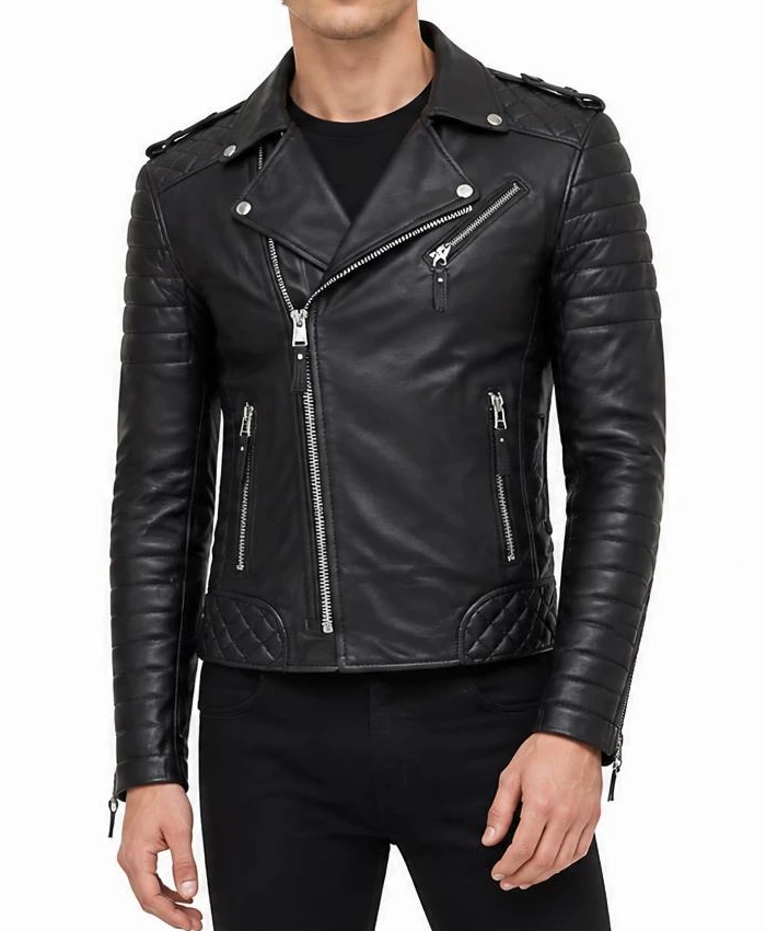 Kay Michael Quilted Black Leather Jackets