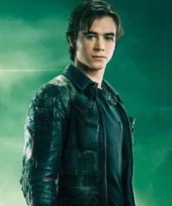 Keean Johnson Alita Battle Angel Hugo Biker Black Leather Jacket For Sale