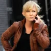 Kelli Giddish Chase Leather Brown Jacket