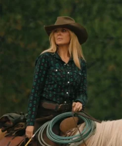 Kelly Reilly Beth Dutton Yellowstone S05 Printed Cotton Shirt