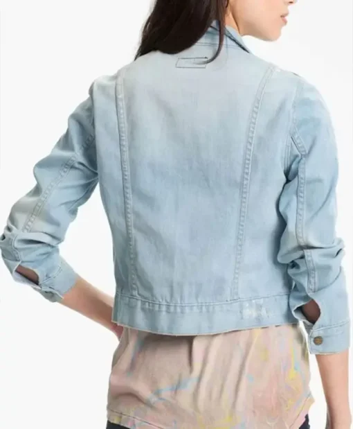 Kelsey Asbille TV Series Yellowstone Season 03 Monica Dutton Blue Denim Jean Trucker Jacket