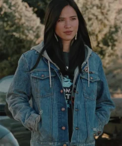 Kelsey Asbille TV Series Yellowstone Season 3 Monica Dutton Cropped Blue Denim Jacket