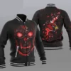 Kelvin Arizona Cardinals Fire Skull Black Baseball Jacket