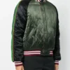 Kendall Roy Succession S03 EP7 Jeremy Strong UFO Green Quilted Embellished Bomber Jacket