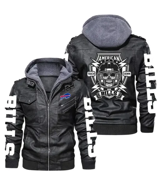 Kenny Buffalo Bills Leather Jacket With Hood Black