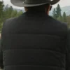 Kevin Costner TV Series Yellowstone John Dutton Mens Quilted Parachute Black Puffer Vest Jacket