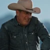 Kevin Costner Yellowstone Season 04 John Dutton Western Blue Denim Shirt Jacket For Sale