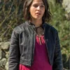 Kimberly Hart Power Rangers Faux Cropped Leather Jacket