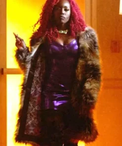 Koriand'r Diop Starfire Titans Black & Fur Brown Coat