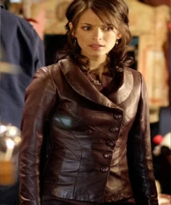 Kristin Kreuk Smallville Lana Lang Maroon Jacket