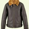 Kristopher Brown Shearling Collar Leather Jacket