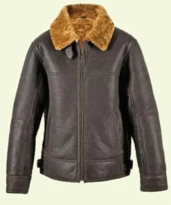 Kristopher Brown Shearling Collar Leather Jacket