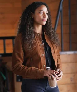 Kylie Bunbury Big Sky Brown Suede Leather Jacket