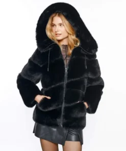 LJB Black Faux Fur Coat