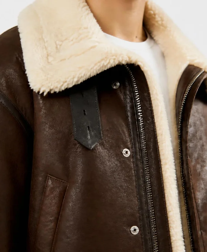 LJB Sherpa And Leather Jacket For Women