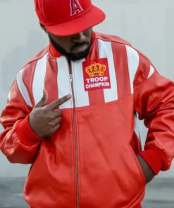 LL Cool J Troop Champion Bomber Leather Jacket For Sale