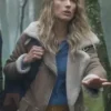 La Brea Natalie Zea Brown Aviator Suede Leather Shearling Jacket