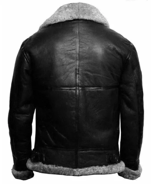 Lacey Sheepskin Shearling Fur Pilot Aviator Flight SF Bomber Jacket with Detachable Hood