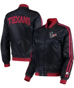 Lainey Houston Texans Satin Varsity Jacket