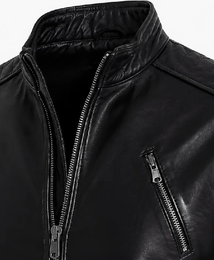 Lambskin Motorcycle Slim Fit Black Leather Jackets