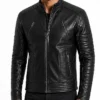 Lambskin Motorcycle Slim Fit Leather Black Jackets
