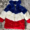 Larry Buffalo Bills Color Block Faux Fur Coat