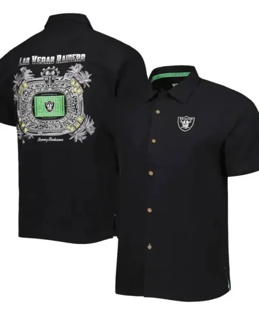 Las Vegas Raiders Button Up Black Shirt