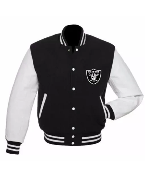 Las Vegas Raiders Leather Letterman Varsity Jacket