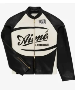 LeBron James Aimé Leon Dore Black And Café Racer White Leather Jacket