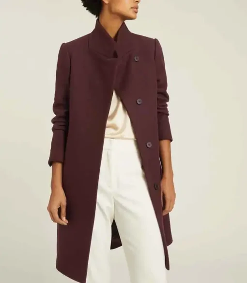 Legacies Hope Mikaelson Maroon Wool Coat