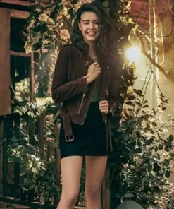 Legacies Josie Saltzman Brown Motorcycle Jacket