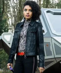 Legends Of Tomorrow S05 Maisie Richardson Sellers Black Studded Jacket