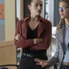Lena Luthor Supergirl Maroon Cropped Jacket