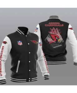 Levin Arizona Cardinals Varsity Baseball Jacket Black