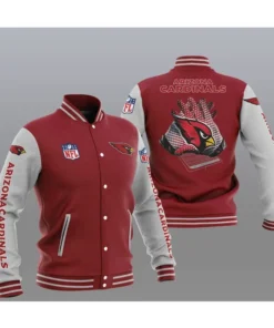 Levin Arizona Cardinals Varsity Baseball Jacket Red