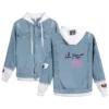 Lil Peep Angry Girl Blue White Jean Jacket