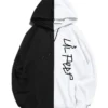 Lil Peep Half Colored Black White Bomber Wool Hoodie