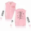 Lil Peep Hellboy High School Pink White Varsity Jacket