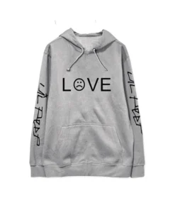 Lil Peep Love Bomber Gray Wool Hoodie