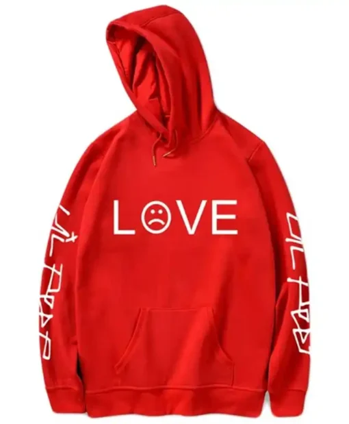 Lil Peep Love Red Bomber Wool Hoodie Jacket