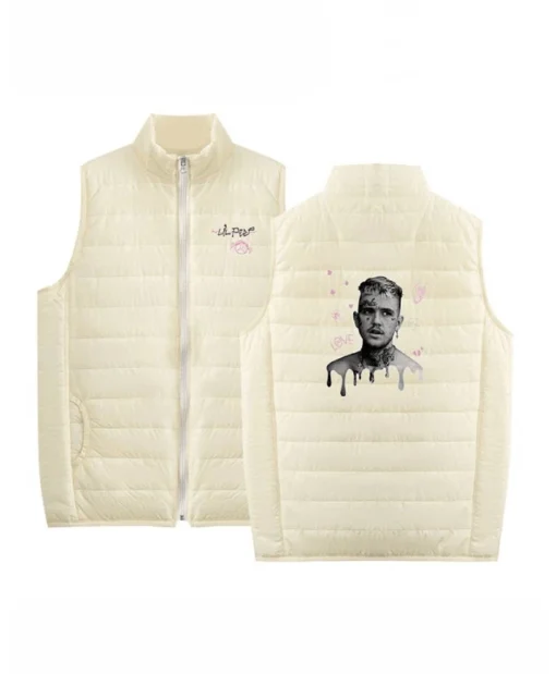 Lil Peep Sleeveless Graphic Off-White Bomber Vest