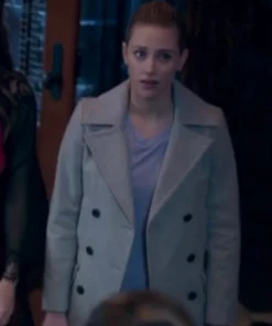 Lili Reinhart TV Series Riverdale S02 Betty Cooper White Double-Breasted Wool Peacoat