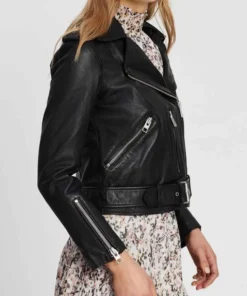 Lili Reinhart TV Series Riverdale S05 Betty Cooper Black Cropped Biker Leather Jacket